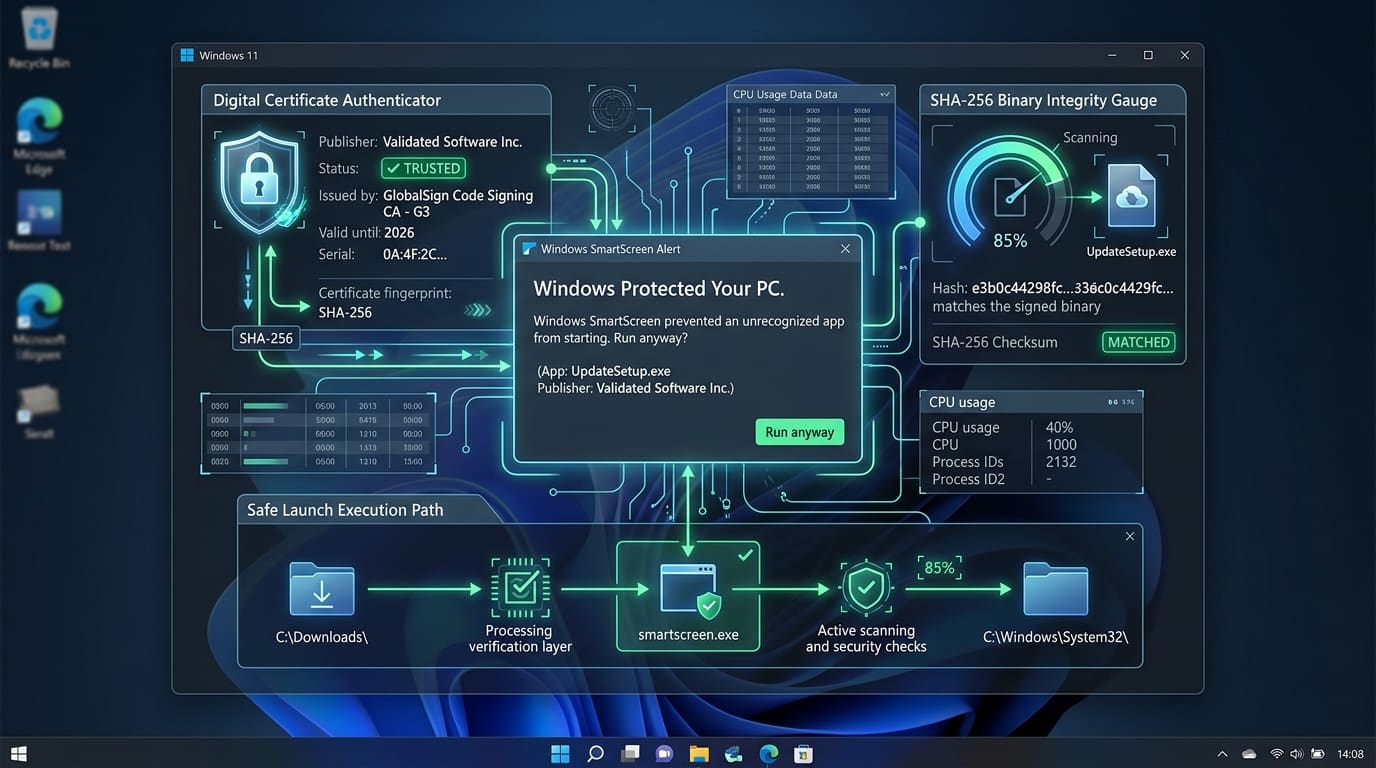 Windows Protected Your PC SmartScreen Alert Diagnostics and Safe Execution Verification