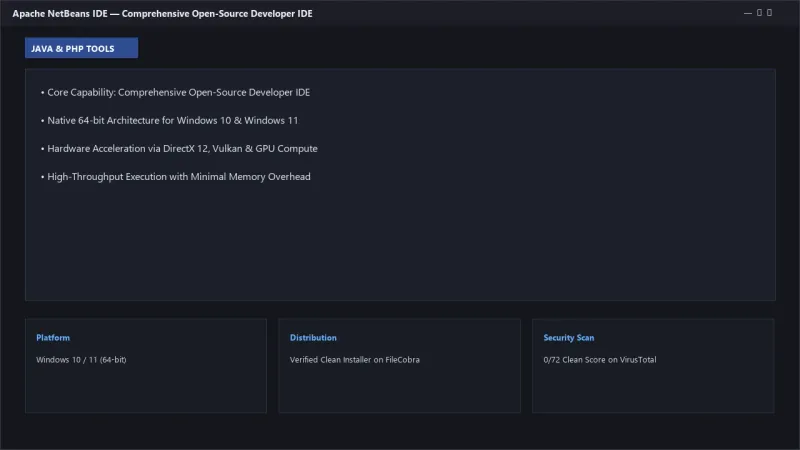 Apache NetBeans IDE: Full-Featured Open-Source Java, PHP, C++ & HTML5 Development Environment official screenshot preview 1