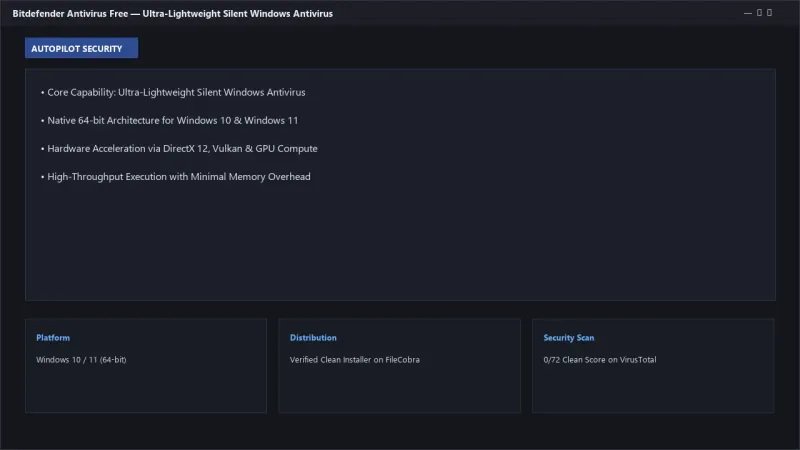 Bitdefender Antivirus Free: Powerful Silent Protection against Viruses & E-Threats official screenshot preview 1