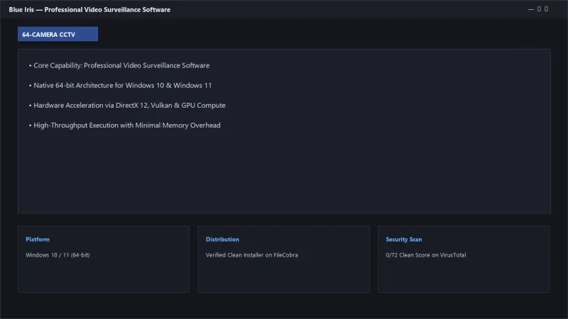 Blue Iris: Professional Video Surveillance & Multi-Camera NVR Software official screenshot preview 1
