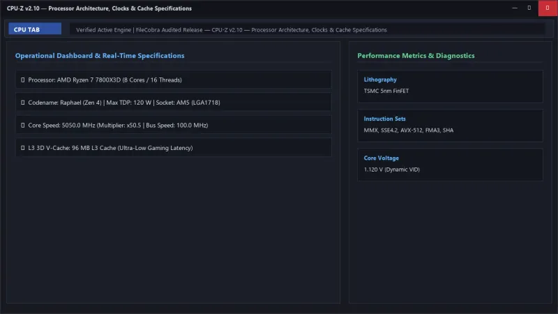 CPU-Z: Real-Time Processor, RAM & Motherboard Hardware ID official screenshot preview 1