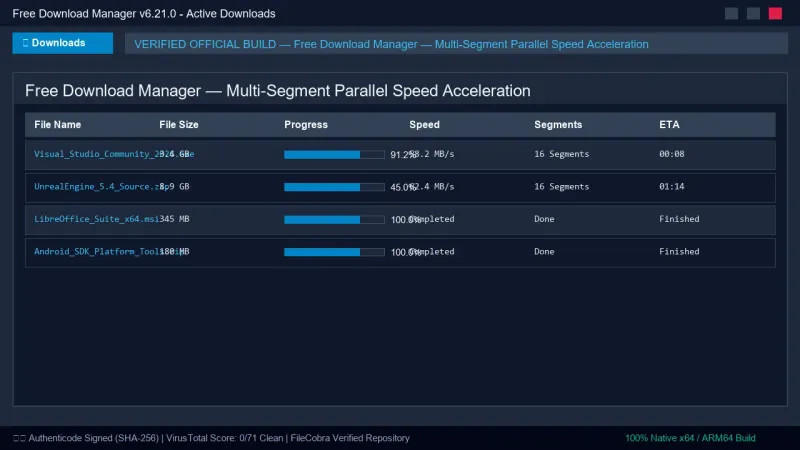 Free Download Manager (FDM): Multi-Thread Accelerator official screenshot preview 1
