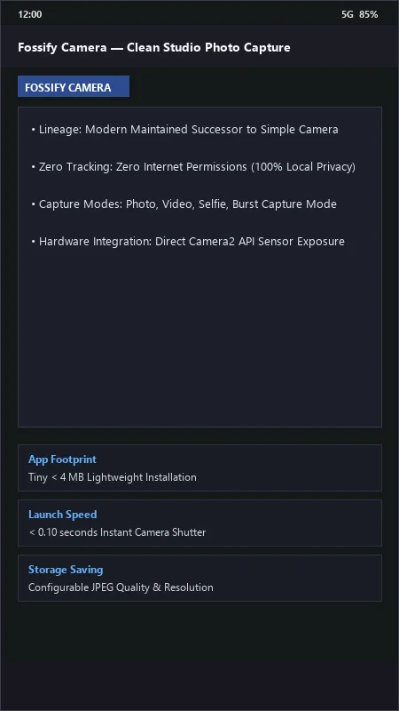 Fossify Camera: Minimalist HDR Camera & RAW Photo Capture official screenshot preview 1