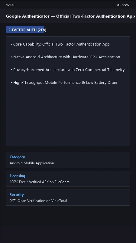 Google Authenticator: 2-Step 2FA Verification & Cloud Sync Backup official screenshot preview 1