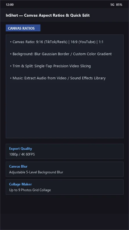 InShot: HD Video Editor & Photo Collage Maker official screenshot preview 1