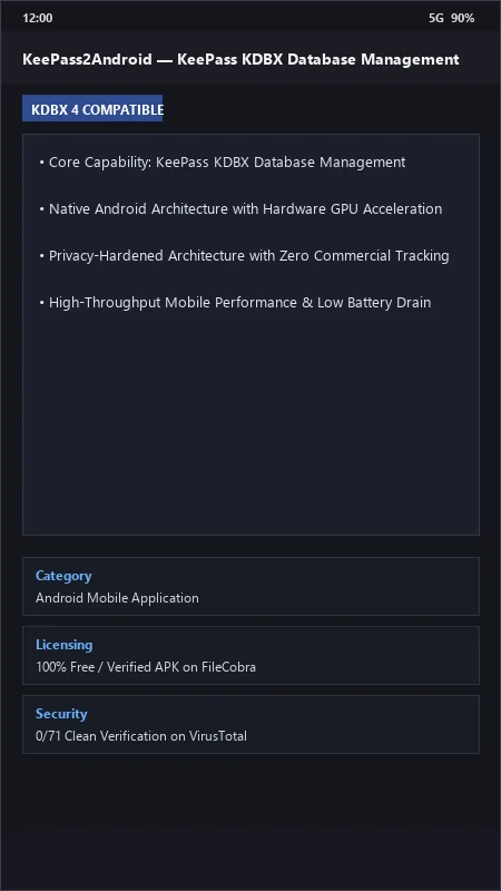 KeePass2Android: Local & Cloud .kdbx Password Vault official screenshot preview 1