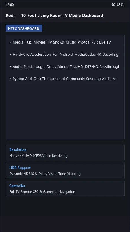 Kodi: 4K HDR Home Theater & Media Streaming Center official screenshot preview 1