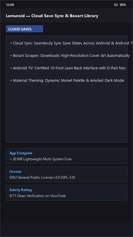 Lemuroid: All-in-One Retro Gaming Console Emulator official screenshot preview 1