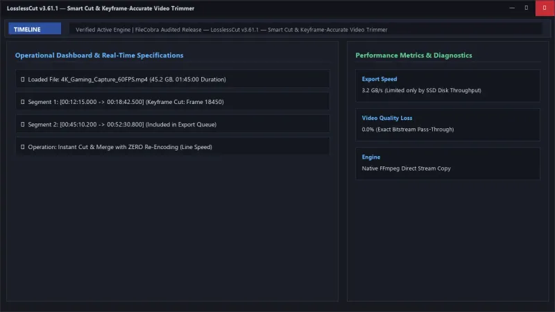 LosslessCut: Instant Zero-Quality-Loss Video & Audio Trimmer official screenshot preview 1