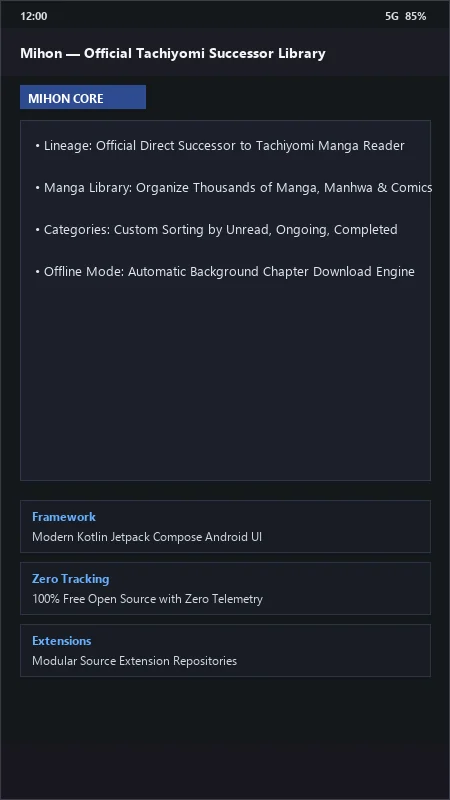 Mihon: Free & Open-Source Manga & Comic Reader official screenshot preview 1