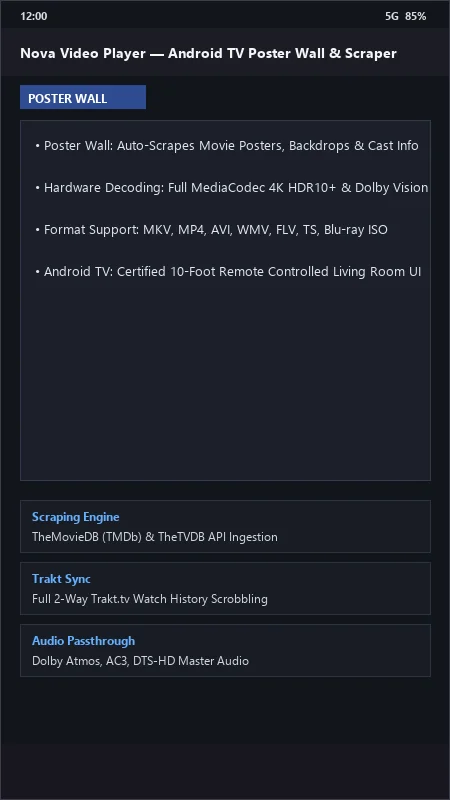 Nova Video Player: Open-Source 3D/4K Player with Poster Scraping official screenshot preview 1
