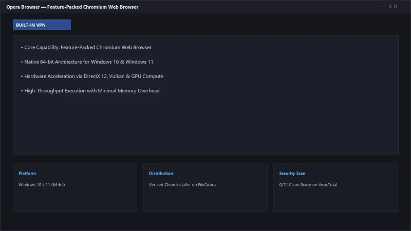 Opera Browser: Fast Web Browser with Free VPN & Ad Blocker official screenshot preview 1