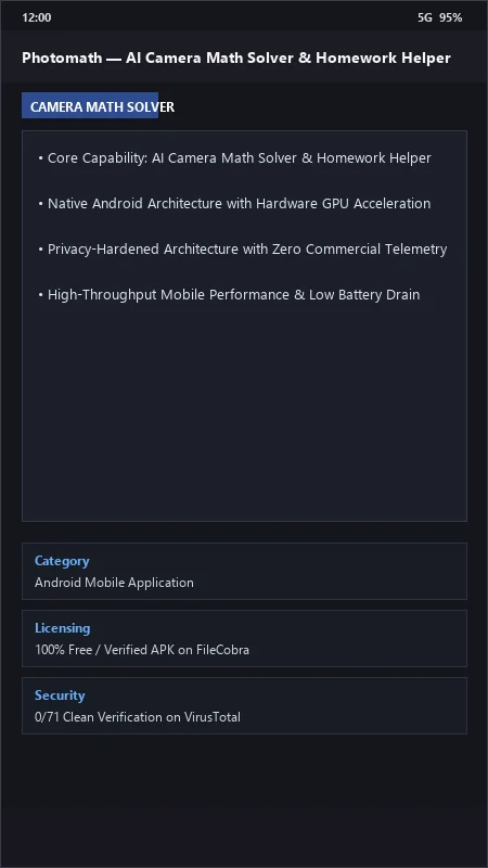 Photomath: Camera Math Problem Solver & Step-by-Step Calculator official screenshot preview 1