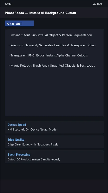 PhotoRoom: AI Background Remover & Product Studio official screenshot preview 1