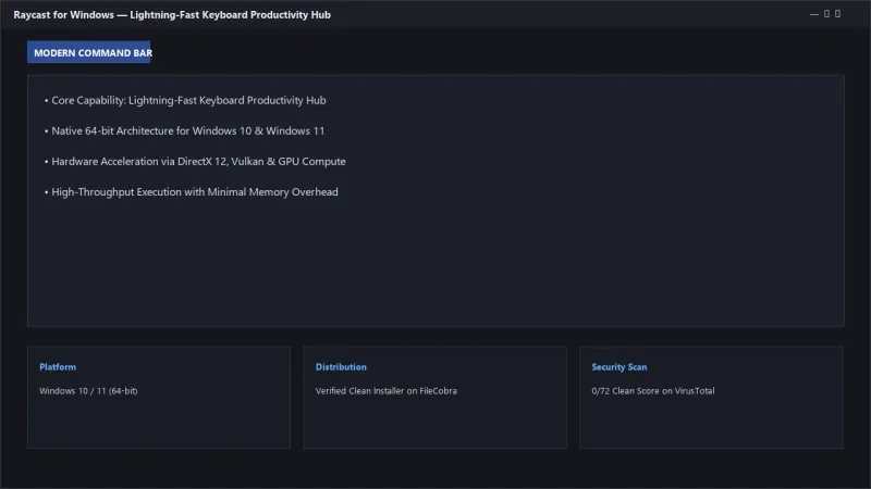 Raycast for Windows: Extendable AI-Powered Command Palette & Productivity Hub official screenshot preview 1