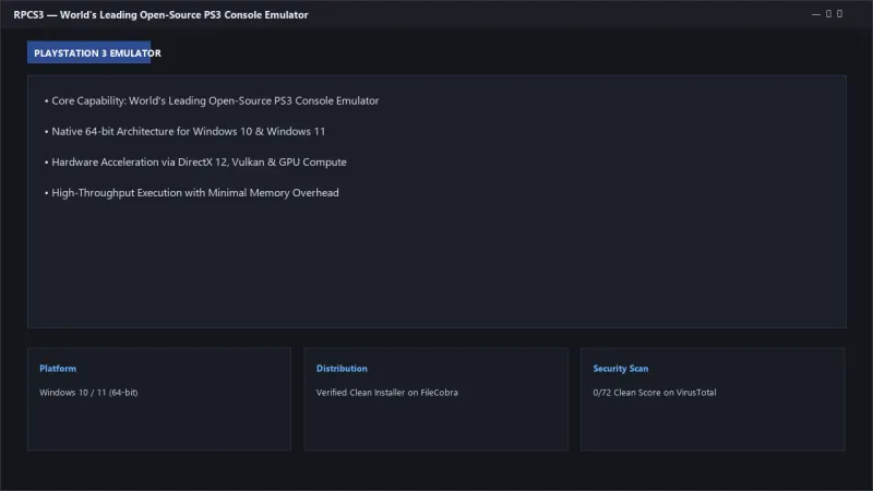 RPCS3: Open-Source Sony PlayStation 3 (PS3) Emulator & Debugger for Windows official screenshot preview 1