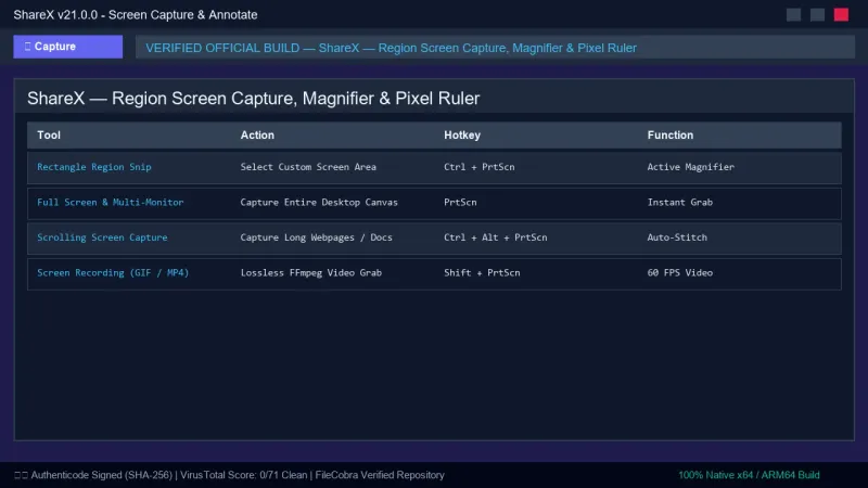 ShareX: Screen Capture, OCR & File Upload Productivity Tool official screenshot preview 1