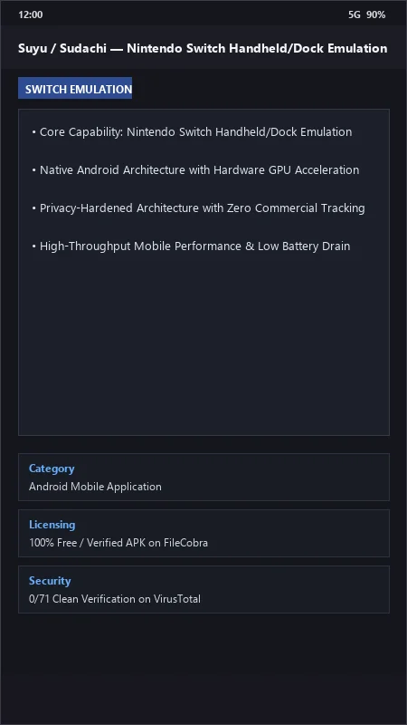 Suyu / Sudachi: Nintendo Switch Android Emulator official screenshot preview 1