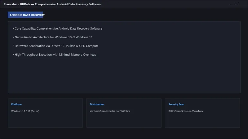 Tenorshare UltData: Android Data Recovery for Photos, WhatsApp & Deleted Files official screenshot preview 1