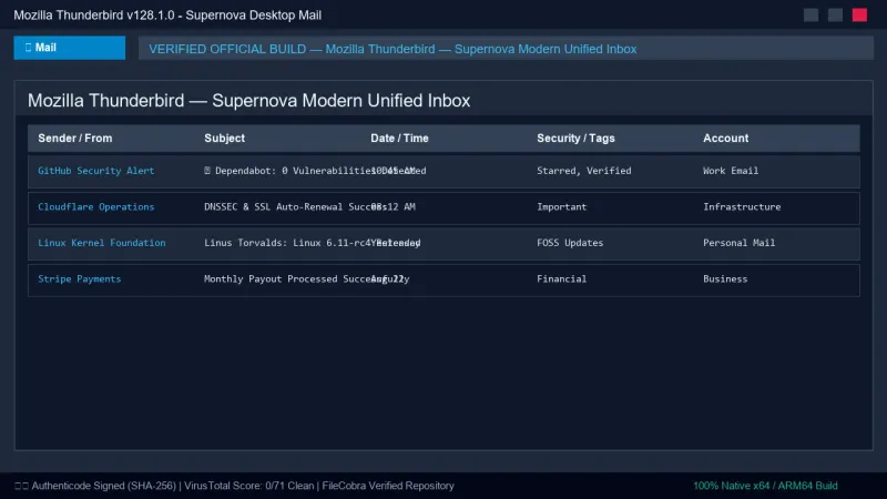 Mozilla Thunderbird: Free Desktop Email & Calendar Suite official screenshot preview 1
