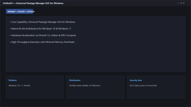 UniGetUI: Graphical Package Manager for Winget, Scoop, Chocolatey & Pip official screenshot preview 1