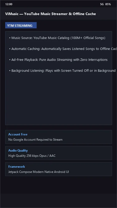 ViMusic: YouTube Music Client & Offline Player official screenshot preview 1